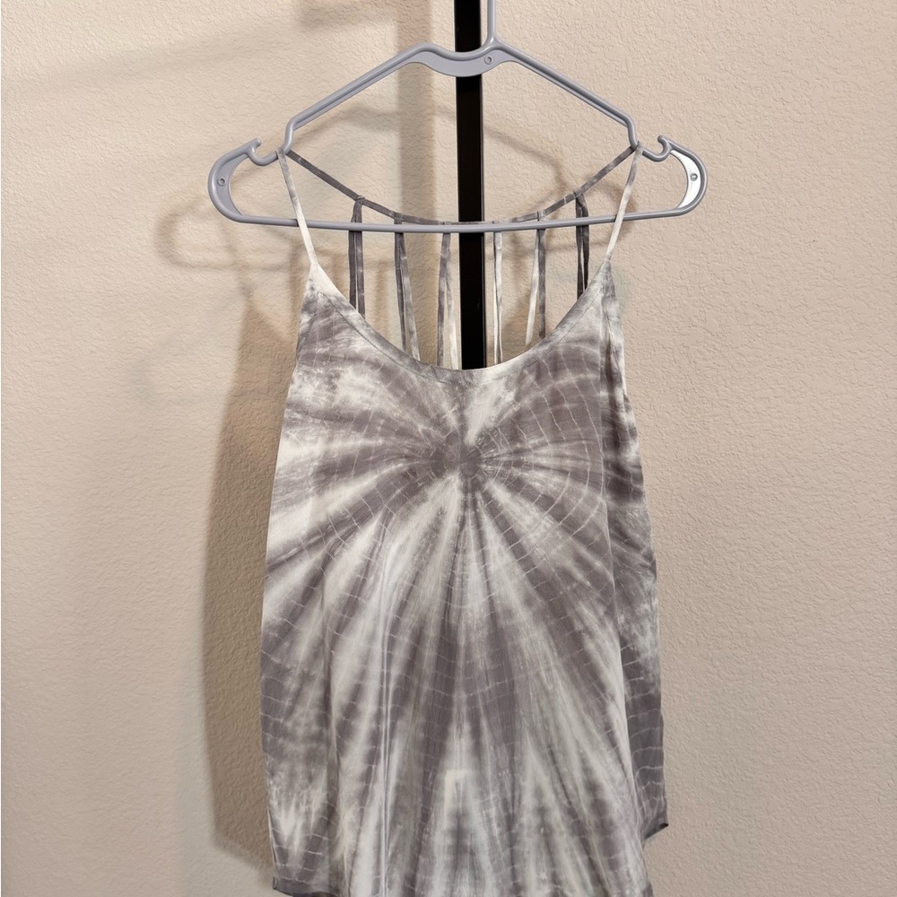 NWT Chaser Silk Gray and White Tie-Dye Camisole